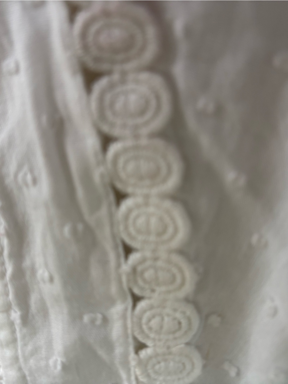 NWT LOFT White Eyelash Eyelet Cotton Peplum Blouse Crochet Trim M - Picture 4 of 8